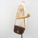CELINE Macadam Shoulder Bag PVC Leather Brown Gold Tone Auth ep15274-24