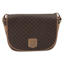 CELINE Macadam Shoulder Bag PVC Leather Brown Gold Tone Auth ep15274-13