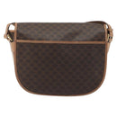 CELINE Macadam Shoulder Bag PVC Leather Brown Gold Tone Auth ep15274-2