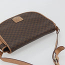 CELINE Macadam Shoulder Bag PVC Leather Brown Gold Tone Auth ep15274-6