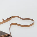 CELINE Macadam Shoulder Bag PVC Leather Brown Gold Tone Auth ep15274-8
