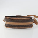 CELINE Macadam Shoulder Bag PVC Leather Brown Gold Tone Auth ep15274-5