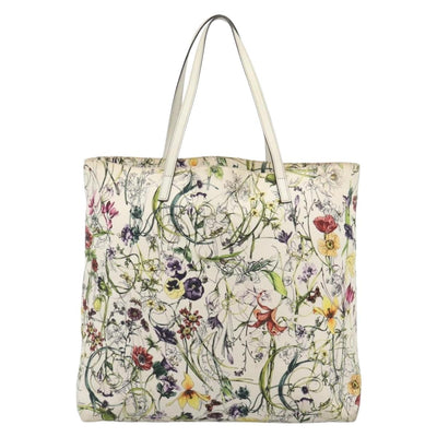 GUCCI Flora Tote Bag Canvas White Multicolor 295252 Auth ep15276 - 0