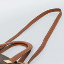 CELINE Macadam Hand Bag PVC Leather 2way Brown Gold Tone Auth ep15277-14