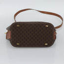CELINE Macadam Hand Bag PVC Leather 2way Brown Gold Tone Auth ep15277-5