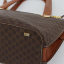 CELINE Macadam Hand Bag PVC Leather 2way Brown Gold Tone Auth ep15277-15
