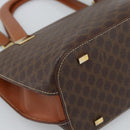 CELINE Macadam Hand Bag PVC Leather 2way Brown Gold Tone Auth ep15277-16