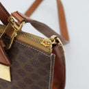 CELINE Macadam Hand Bag PVC Leather 2way Brown Gold Tone Auth ep15277-10