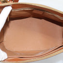 CELINE Macadam Hand Bag PVC Leather 2way Brown Gold Tone Auth ep15277-11