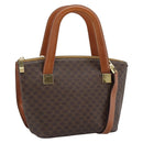 CELINE Macadam Hand Bag PVC Leather 2way Brown Gold Tone Auth ep15277-1