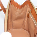 CELINE Macadam Hand Bag PVC Leather 2way Brown Gold Tone Auth ep15277-21