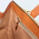 CELINE Macadam Hand Bag PVC Leather 2way Brown Gold Tone Auth ep15277-22