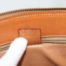 CELINE Macadam Hand Bag PVC Leather 2way Brown Gold Tone Auth ep15277-12