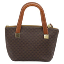 CELINE Macadam Hand Bag PVC Leather 2way Brown Gold Tone Auth ep15277-13