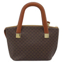 CELINE Macadam Hand Bag PVC Leather 2way Brown Gold Tone Auth ep15277-2