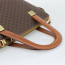CELINE Macadam Hand Bag PVC Leather 2way Brown Gold Tone Auth ep15277-7
