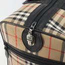 Burberrys Nova Check Boston Bag Canvas Beige Black Auth ep15288-11