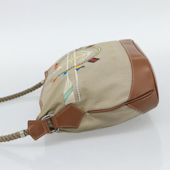 GUCCI Shoulder Bag Canvas Beige Silver 001 090 1130 Auth ep15290