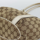GUCCI GG Canvas Hand Bag Beige Gold Tone 211983 Auth ep15291-11