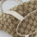 GUCCI GG Canvas Hand Bag Beige Gold Tone 211983 Auth ep15291-12