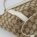 GUCCI GG Canvas Hand Bag Beige Gold Tone 211983 Auth ep15291-14