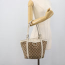 GUCCI GG Canvas Hand Bag Beige Gold Tone 211983 Auth ep15291-21