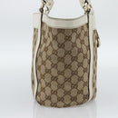 GUCCI GG Canvas Hand Bag Beige Gold Tone 211983 Auth ep15291-4