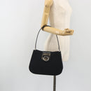 CELINE Shoulder Bag Canvas Black Silver Auth ep15292-24