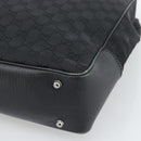 GUCCI GG Canvas Bamboo Hand Bag Black Silver 112530 Auth ep15294-10