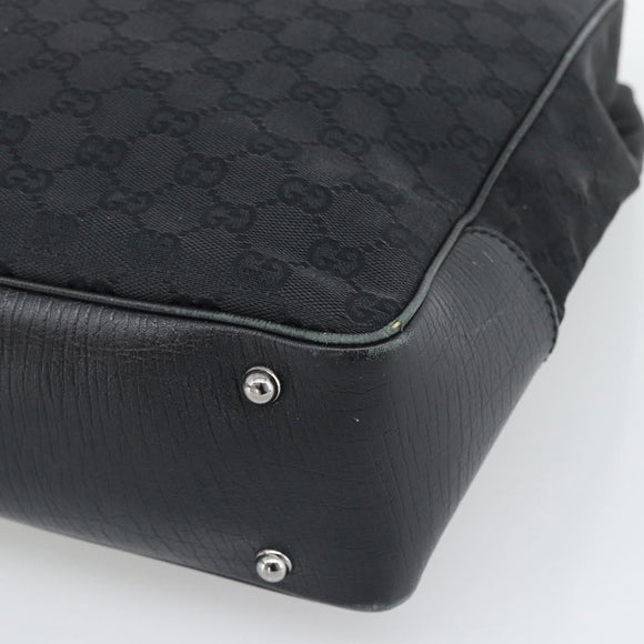 GUCCI GG Canvas Bamboo Hand Bag Black Silver 112530 Auth ep15294