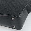 GUCCI GG Canvas Bamboo Hand Bag Black Silver 112530 Auth ep15294-12