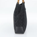 GUCCI GG Canvas Bamboo Hand Bag Black Silver 112530 Auth ep15294-5