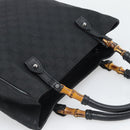 GUCCI GG Canvas Bamboo Hand Bag Black Silver 112530 Auth ep15294-6