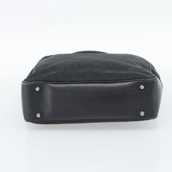 GUCCI GG Canvas Bamboo Hand Bag Black Silver 112530 Auth ep15294