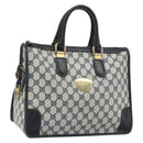 GUCCI GG Supreme Hand Bag PVC Leather Navy Gold Tone Auth ep15295-1