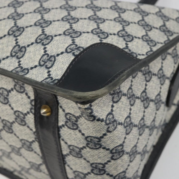 GUCCI GG Supreme Hand Bag PVC Leather Navy Gold Tone Auth ep15295