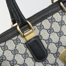 GUCCI GG Supreme Hand Bag PVC Leather Navy Gold Tone Auth ep15295-15