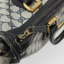 GUCCI GG Supreme Hand Bag PVC Leather Navy Gold Tone Auth ep15295-16