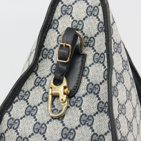 GUCCI GG Supreme Hand Bag PVC Leather Navy Gold Tone Auth ep15295