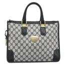 GUCCI GG Supreme Hand Bag PVC Leather Navy Gold Tone Auth ep15295-2