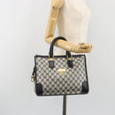 GUCCI GG Supreme Hand Bag PVC Leather Navy Gold Tone Auth ep15295-24
