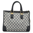 GUCCI GG Supreme Hand Bag PVC Leather Navy Gold Tone Auth ep15295-3