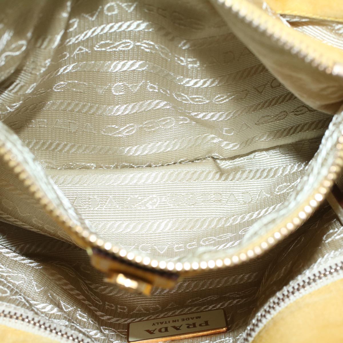 PRADA Shoulder Bag Nylon Yellow Auth ep1530