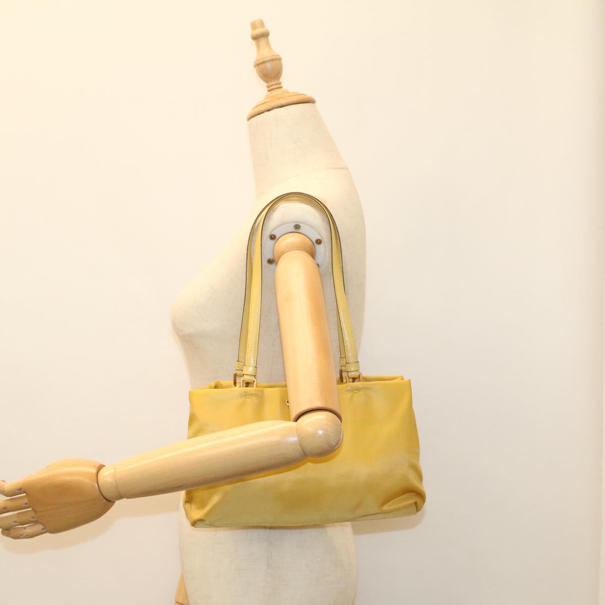 PRADA Shoulder Bag Nylon Yellow Auth ep1530