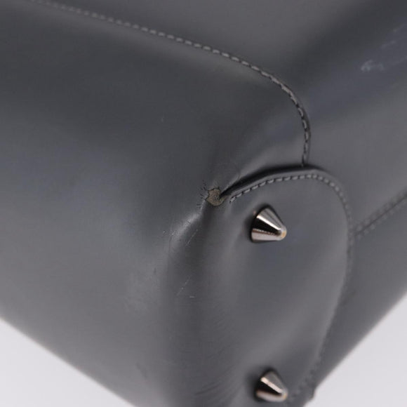 Christian Dior Maris Pearl Hand Bag Patent 2way Gray Silver Auth ep15303V