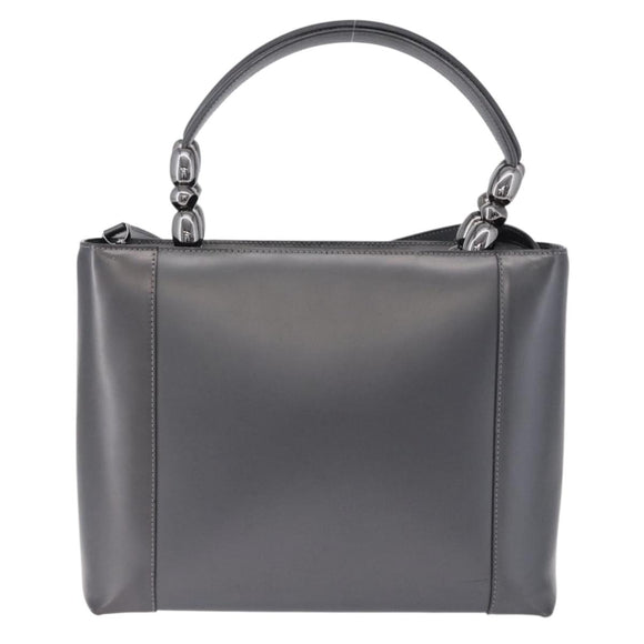 Christian Dior Maris Pearl Hand Bag Patent 2way Gray Silver Auth ep15303V