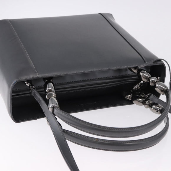 Christian Dior Maris Pearl Hand Bag Patent 2way Gray Silver Auth ep15303V