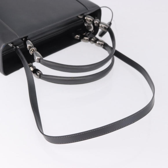 Christian Dior Maris Pearl Hand Bag Patent 2way Gray Silver Auth ep15303V