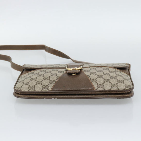 GUCCI GG Supreme Shoulder Bag PVC Leather Beige Gold 904 23 025 Auth ep15305