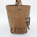 BURBERRY Shoulder Bag Leather Brown Gold Tone Auth ep15306A-4